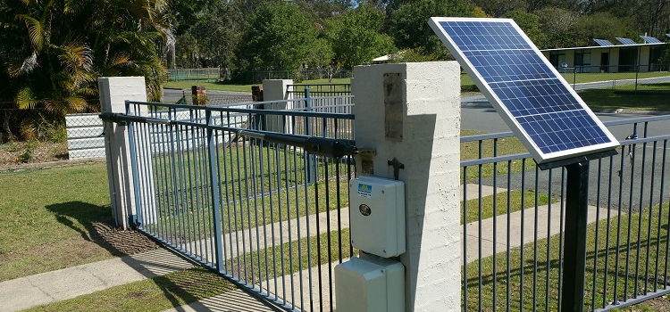Covina Ramset Solar Panel Sliding Gate Installation